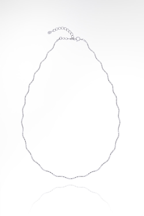 Silver925 Wave Cutting Chain Necklace ES217N
