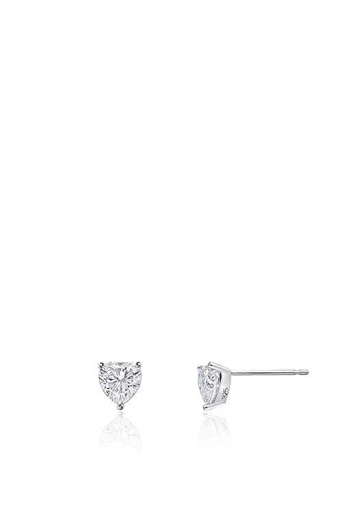 Silver925 Moissanite 0.5ct Heart Shape Cut Earrings PS116E