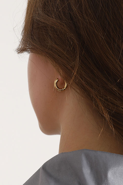 Silver925 Basic Hoop Earrings PS073E
