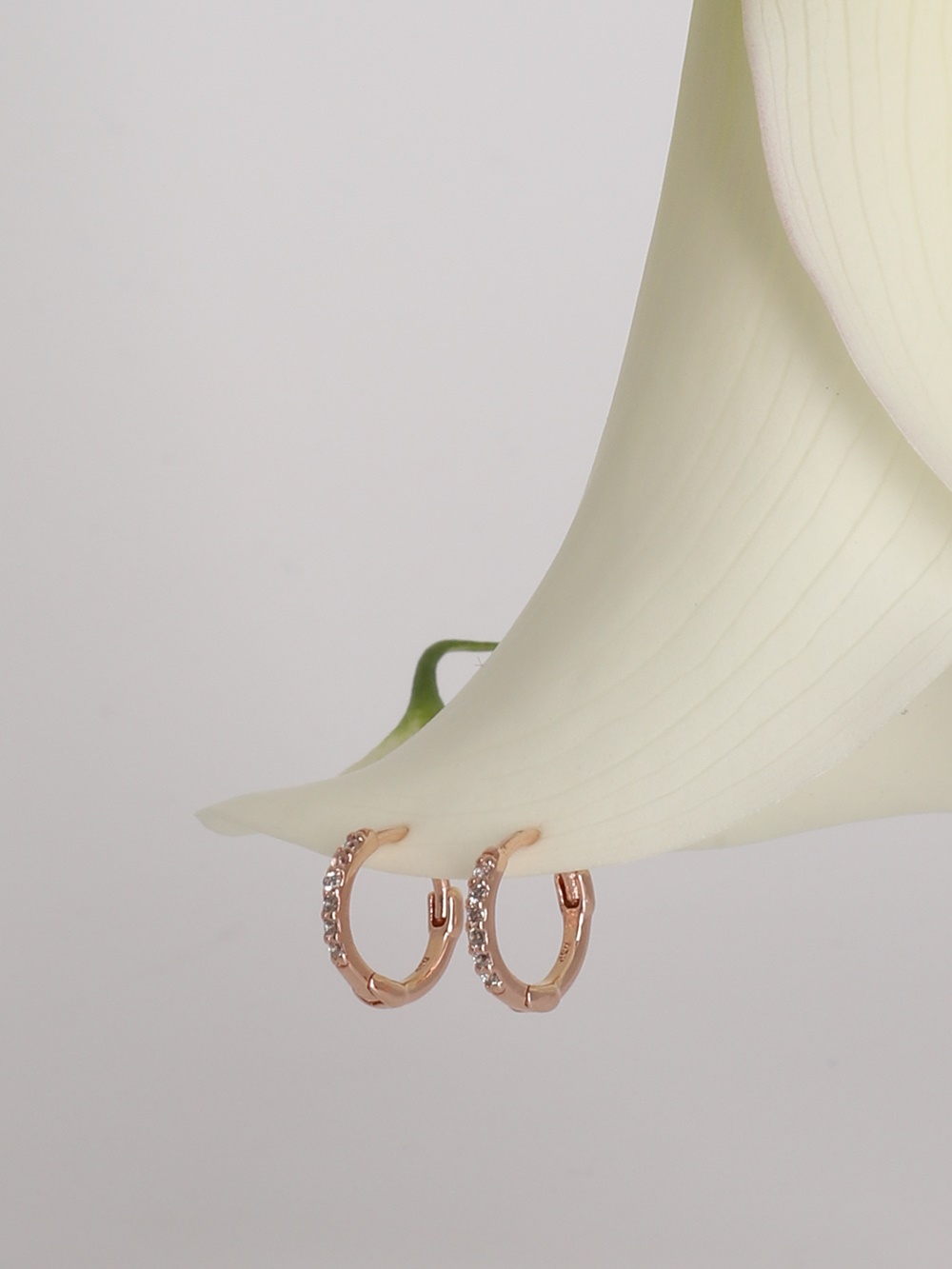 Silver925 Simple CZ Huggie Earrings PS124E