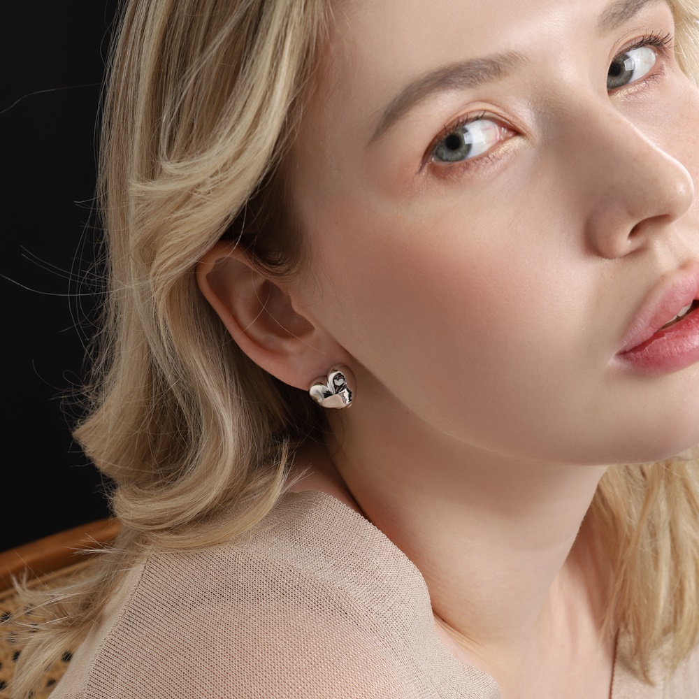 Hammered Bold Heart Earrings PB109E