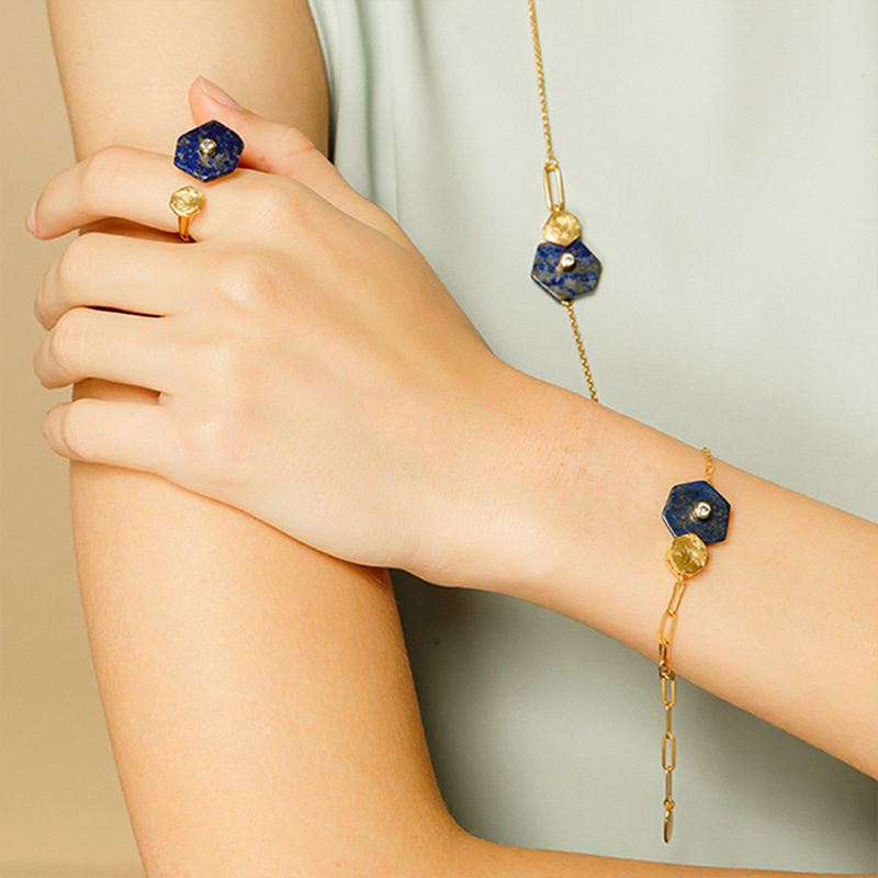 Silver925 Hexagon Bracelet PS087B