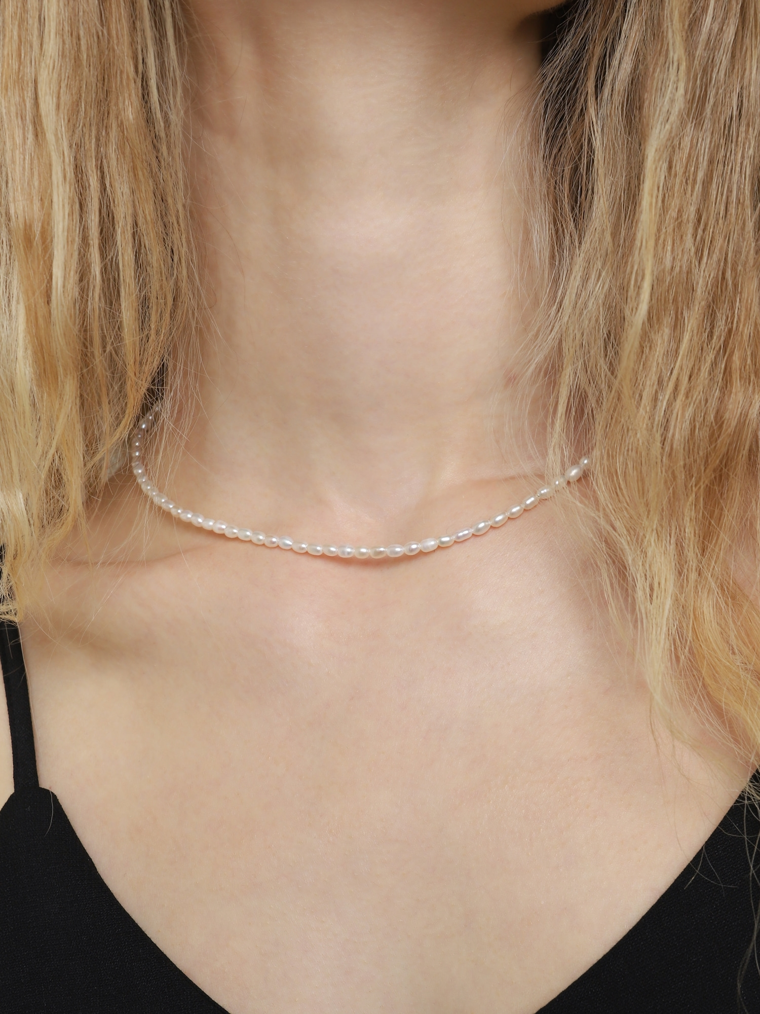 Silver925 Classic Fresh Water Pearl beaded Necklace PS059N