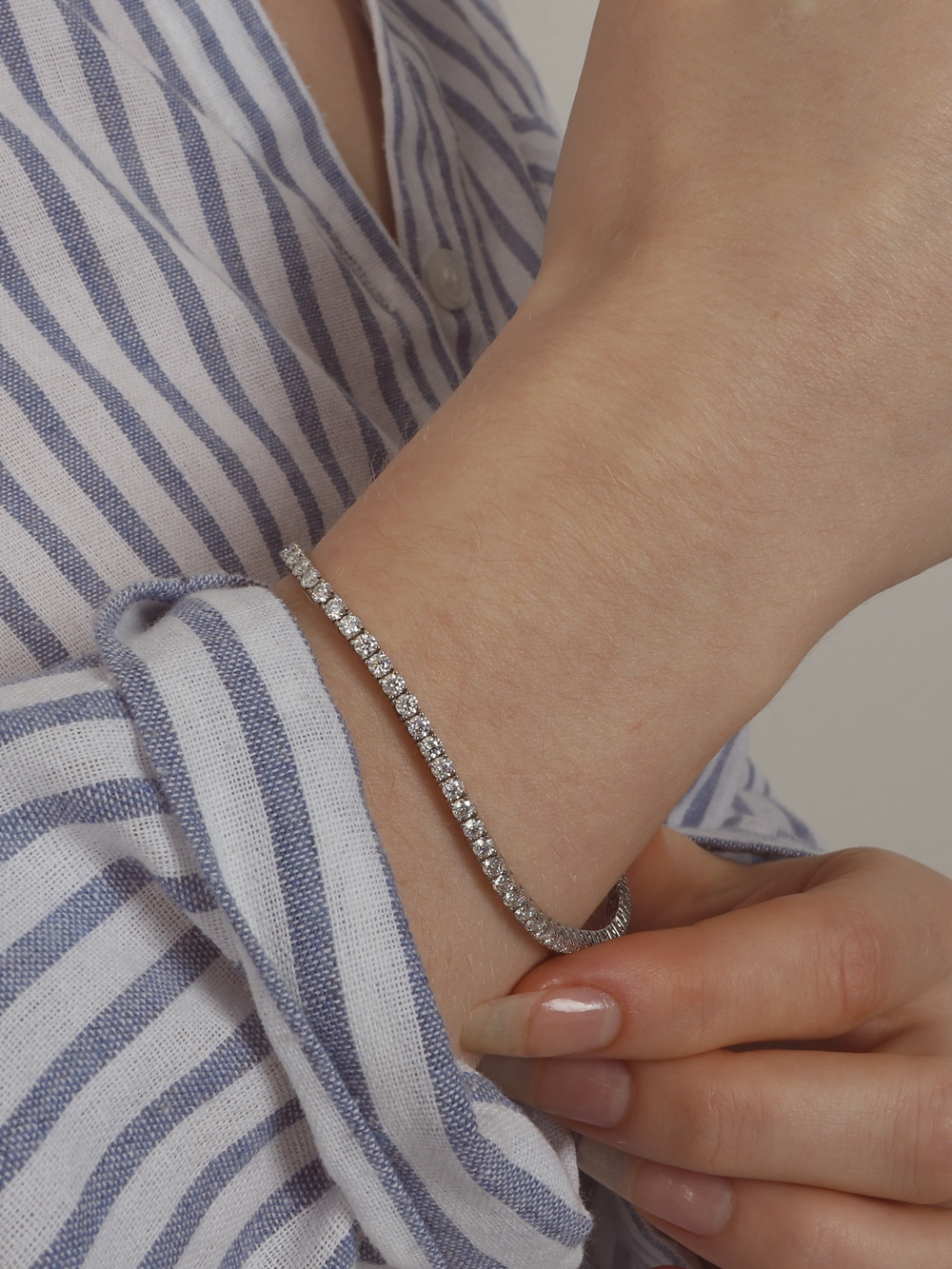 [Custom] Silver925 Moissanite Tennis Bracelet PS099B