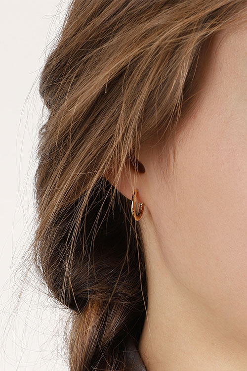 Silver925 Simple Hoop Earrings PS072E