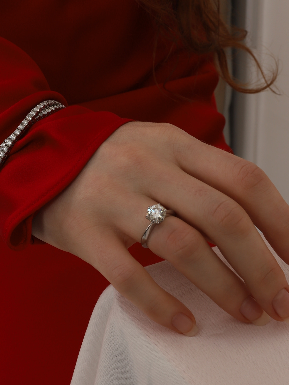 [Custom] Silver925 Moissanite 2ct 6 Prong Setting Ring PS092-1R