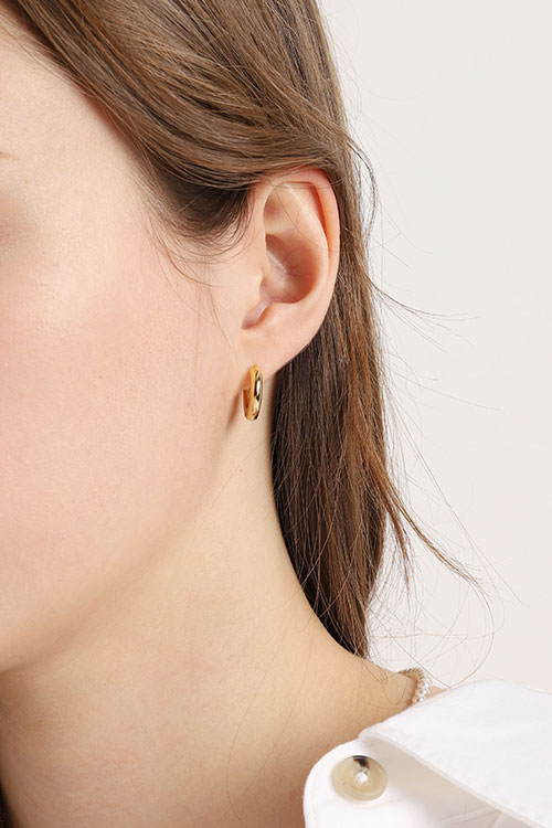 Silver925 Basic Hoop Earrings PS073E