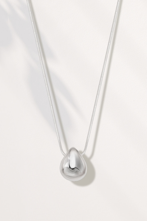 Silver925 Glossy Teardrop Snake Chain Necklace ES179N