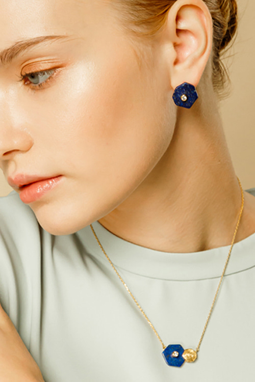 Silver925 Hexagon II Necklace PS087-1N