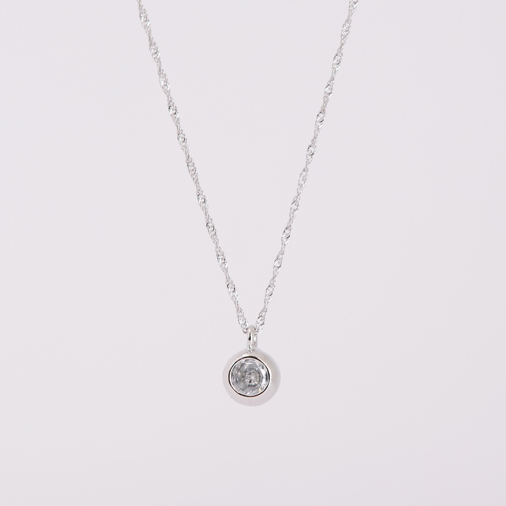 Drop Cubic Zirconia Ball Necklace PB112N