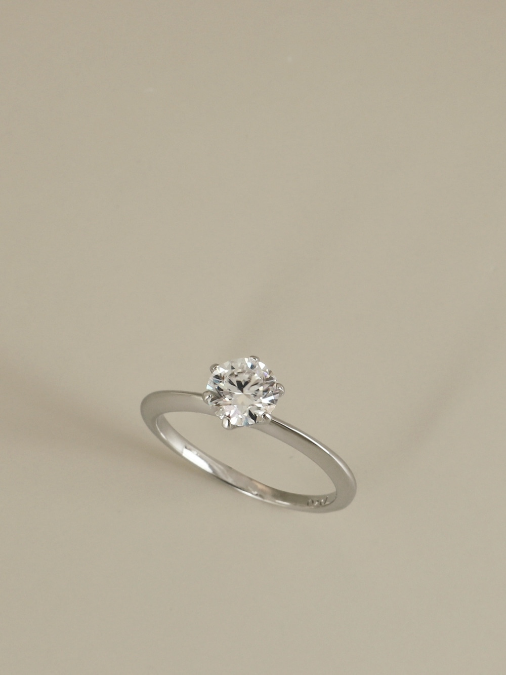 [Custom] Silver925 Moissanite 0.8ct 6 Prong Setting Ring PS091R