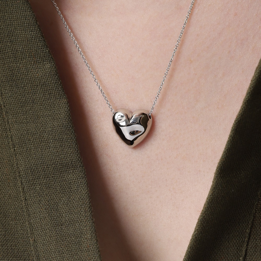 Hammered Bold Heart Necklace PB109N