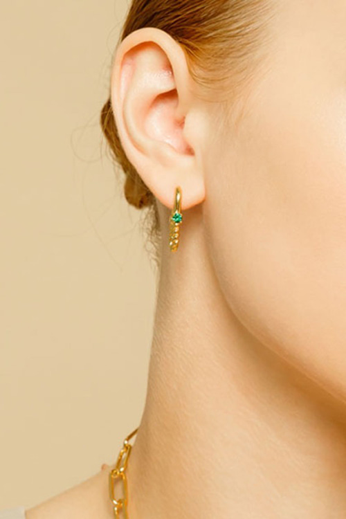 [Celeb Pick] Silver925 Ellipse line Earrings PS019-1E