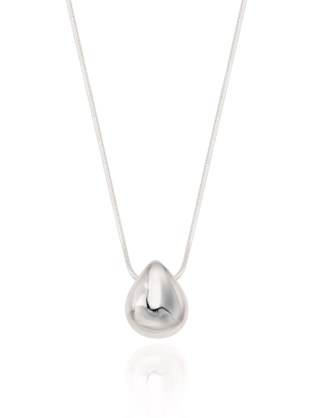Silver925 Glossy Teardrop Snake Chain Necklace ES179N