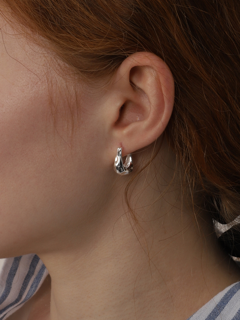 Silver925 Handmade Hammered Hinge Earrings ES048E