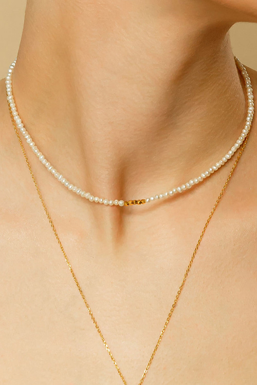 Silver925 Layer Pearl Necklace PS007N_PE