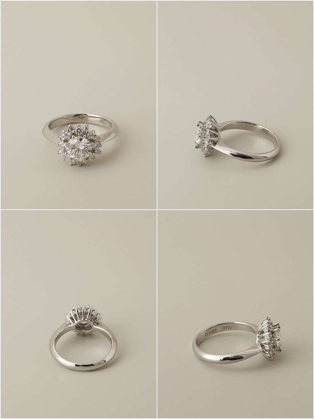 [Custom] Silver925 Moissanite 1ct Halo Setting Ring PS150R
