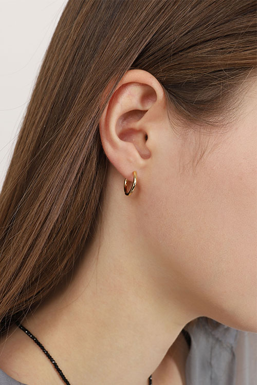 Silver925 Simple Hoop Earrings PS072E