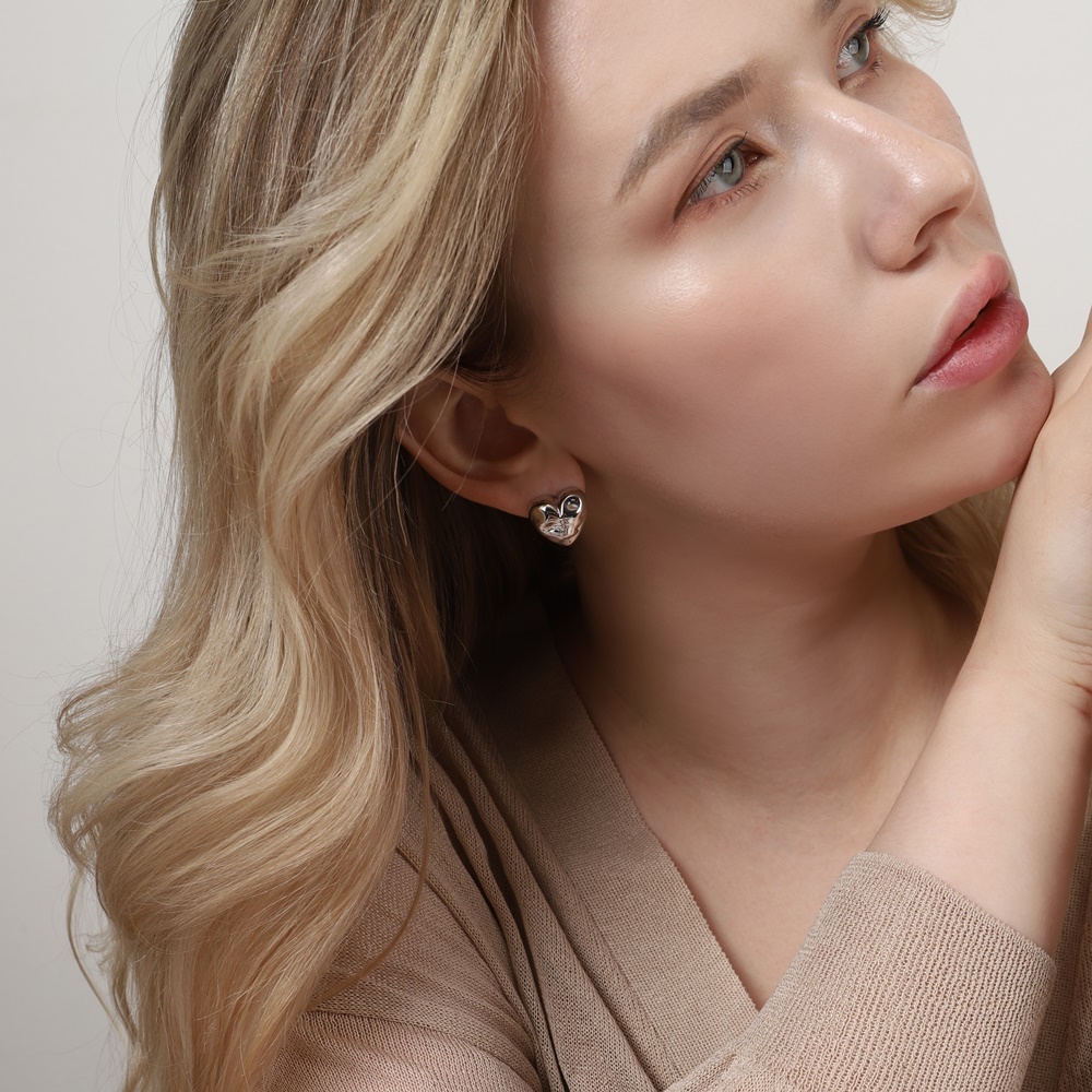 Hammered Bold Heart Earrings PB109E