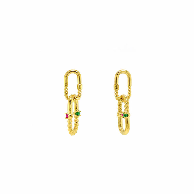 [Celeb Pick] Silver925 Ellipse Two-link Earrings PS019E