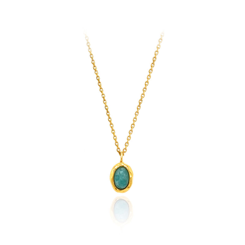 Silver925 Oval Stone Necklace PS015N