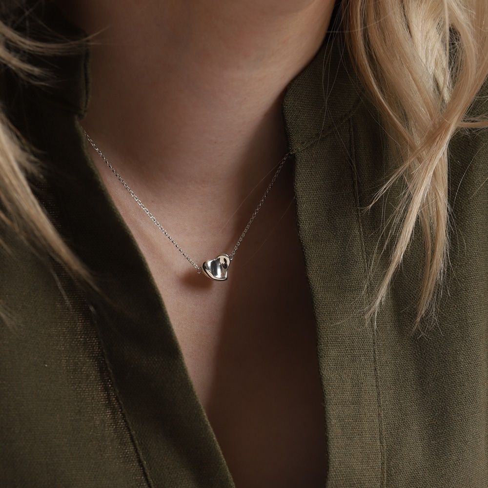 Silver925 Lovely Heart Pendant Necklace PS137N
