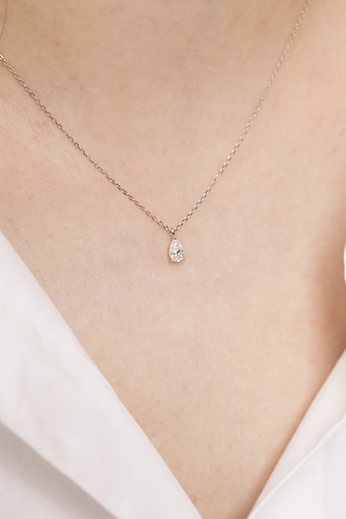 Silver925 Moissanite 0.5ct Pear Cut Necklace PS115N