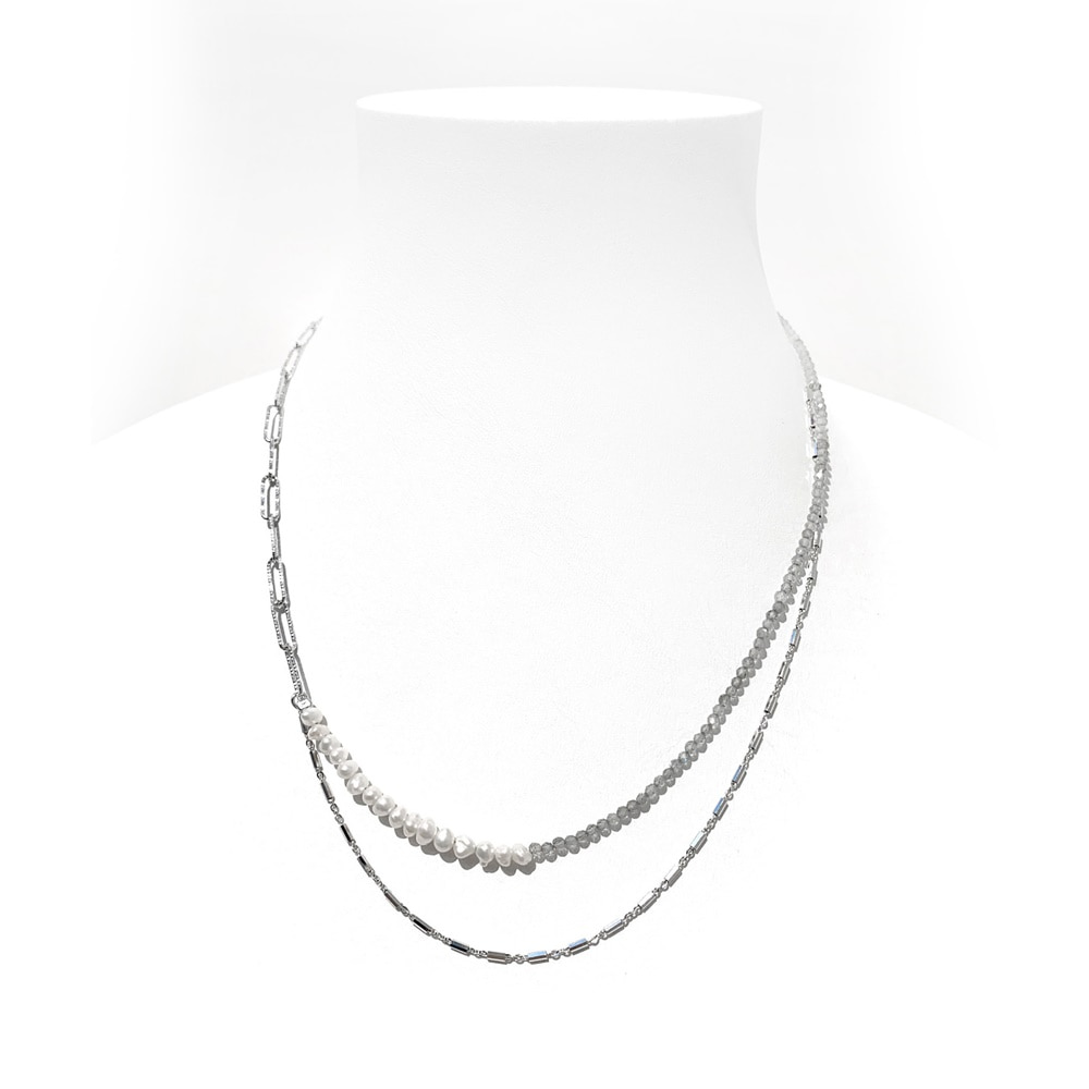 Silver925 Labradorite Fresh Water Pearl Necklace PS113N
