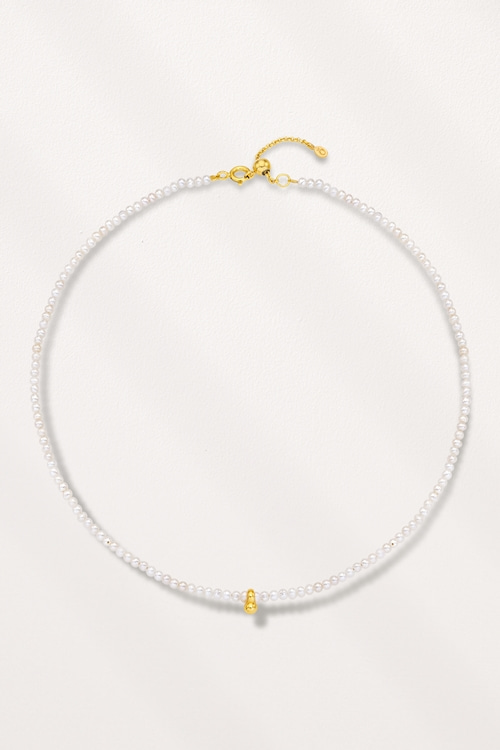Silver925 Fresh Water Pearl Gold Point Necklace PS164N