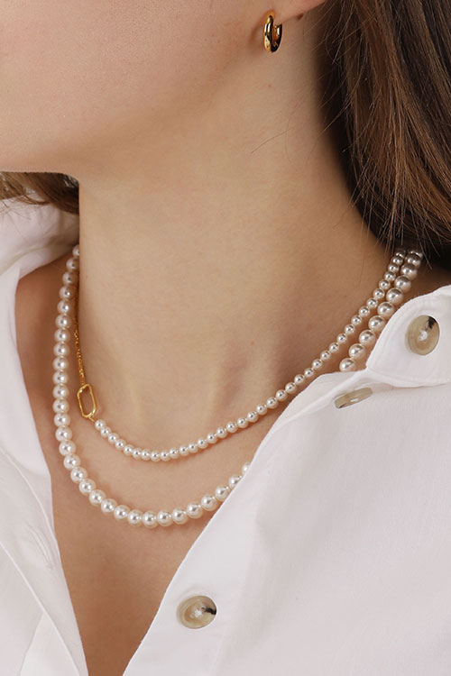 Silver925 Pearl Mix Necklace PS074N