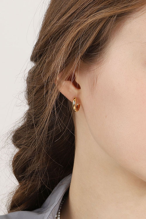 Silver925 Basic Hoop Earrings PS073E