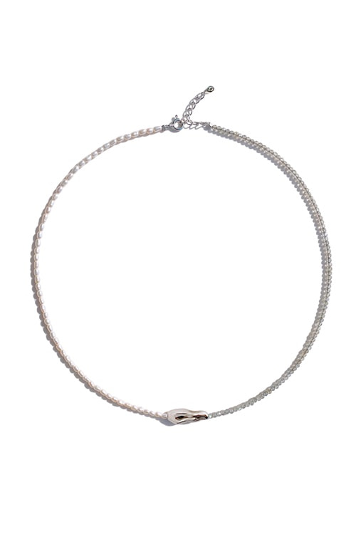 Silver925 Labradorite Fresh Water Pearl Necklace PS111N