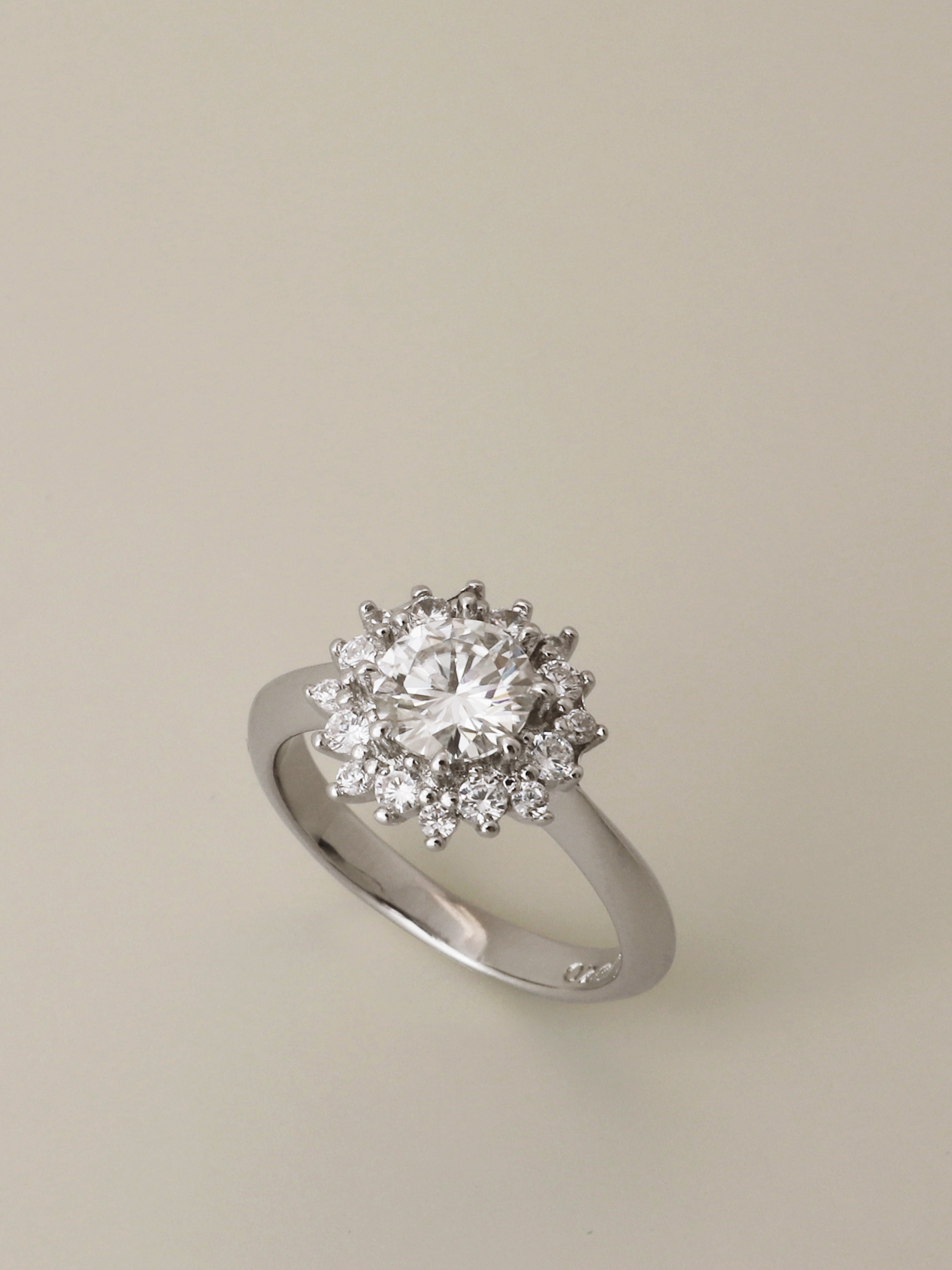 [Custom] Silver925 Moissanite 1ct Halo Setting Ring PS150R