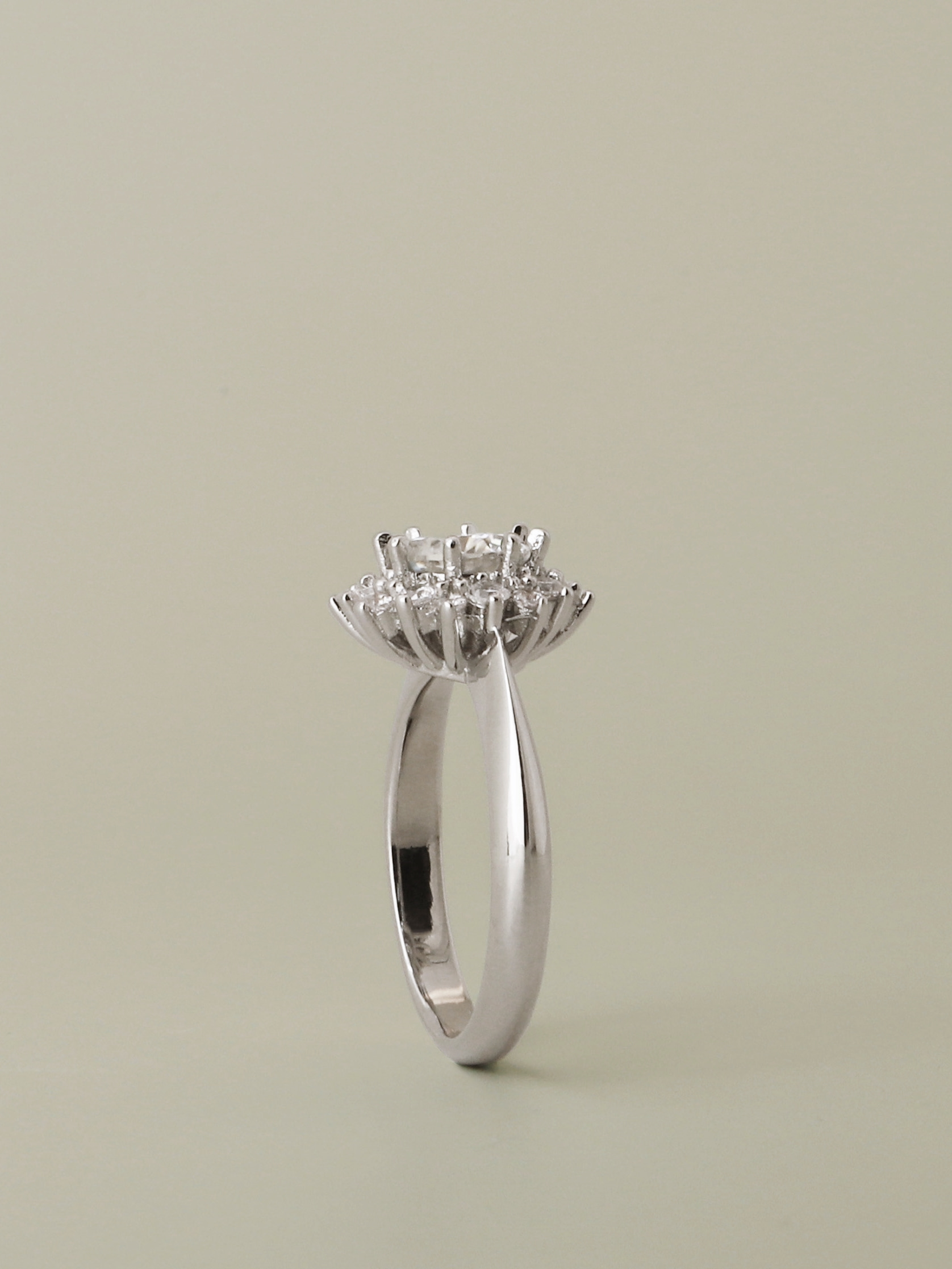 [Custom] Silver925 Moissanite 1ct Halo Setting Ring PS150R