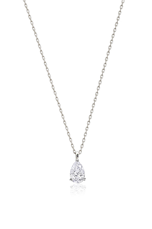 Silver925 Moissanite 0.5ct Pear Cut Necklace PS115N