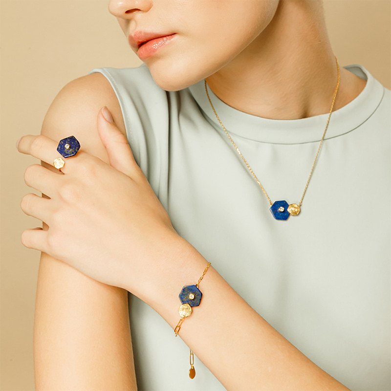 Silver925 Hexagon Bracelet PS087B