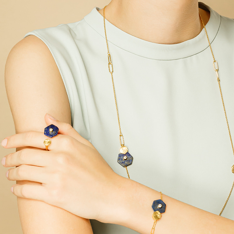 Silver925 Hexagon III Necklace PS087-2N