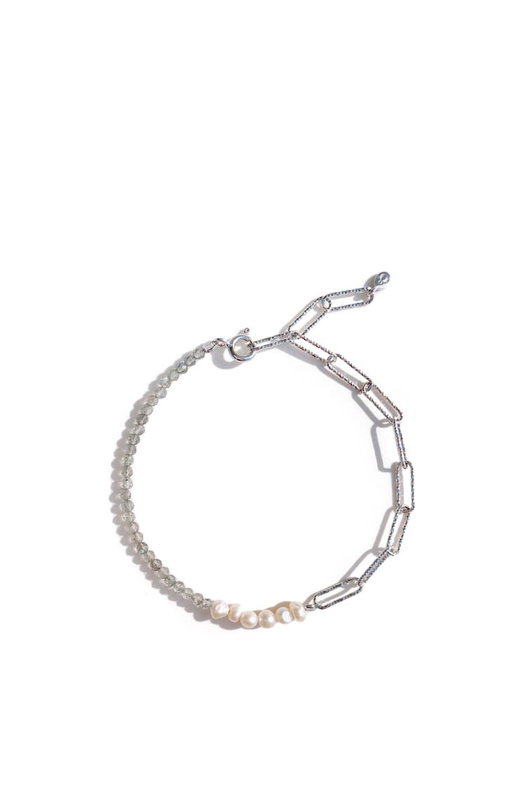 Silver925 Labradorite Fresh Water Pearl Bracelet PS113B