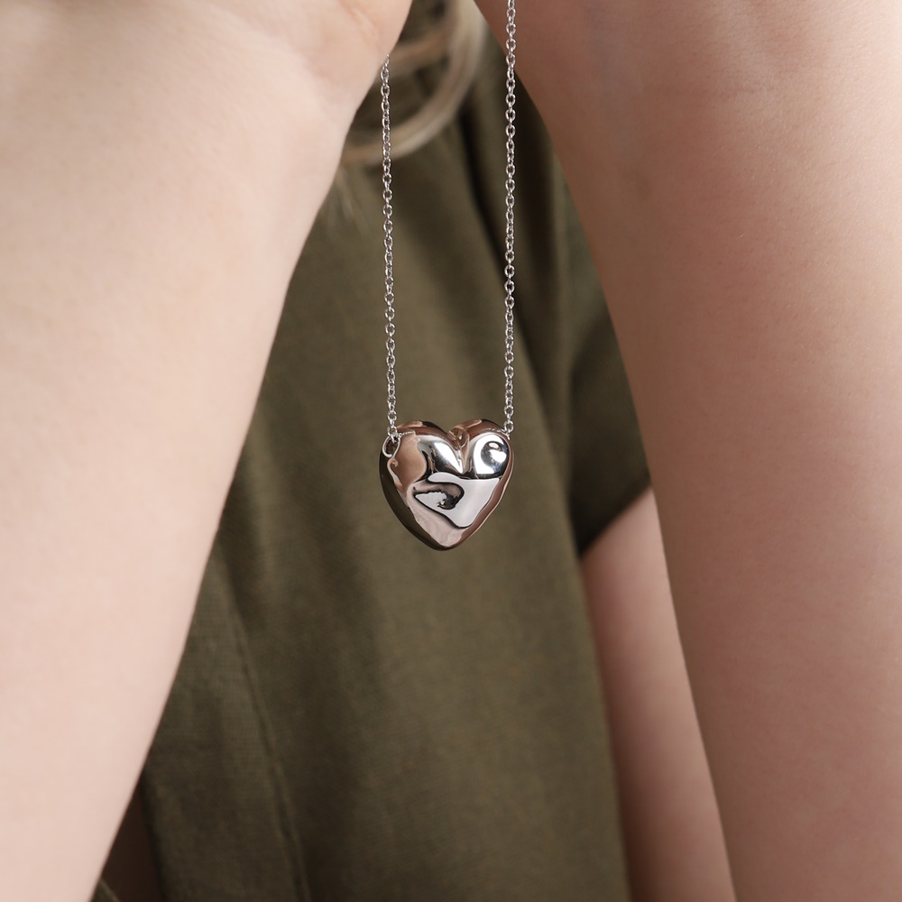 Hammered Bold Heart Necklace PB109N