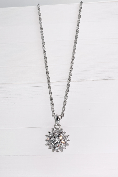Silver925 Moissanite 1ct Halo Setting Necklace PS150N
