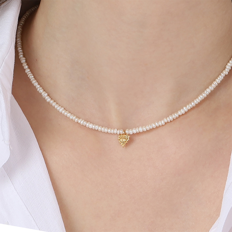 Silver925 Ancient ♡ Fresh Water Pearl Necklace PS014N