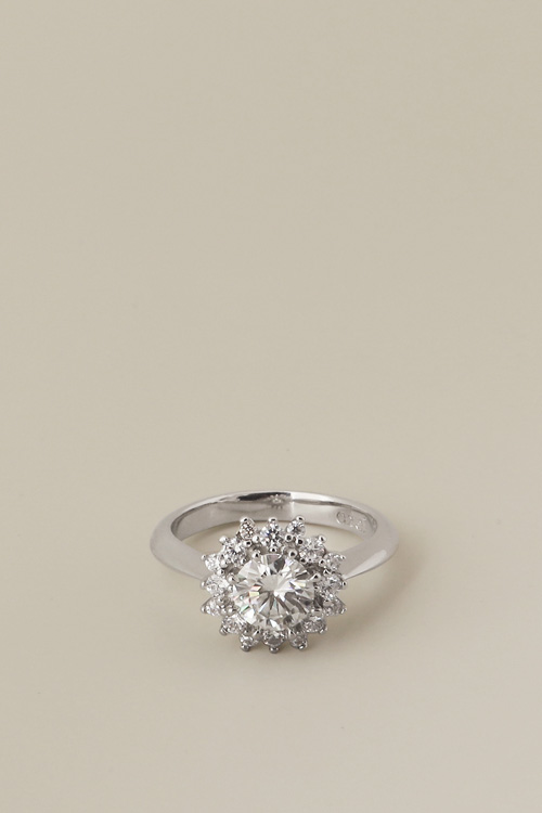 [Custom] Silver925 Moissanite 1ct Halo Setting Ring PS150R