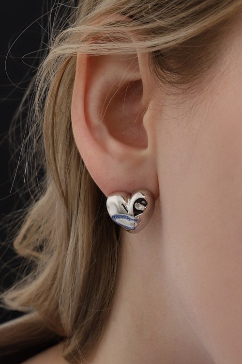 Hammered Bold Heart Earrings PB109E