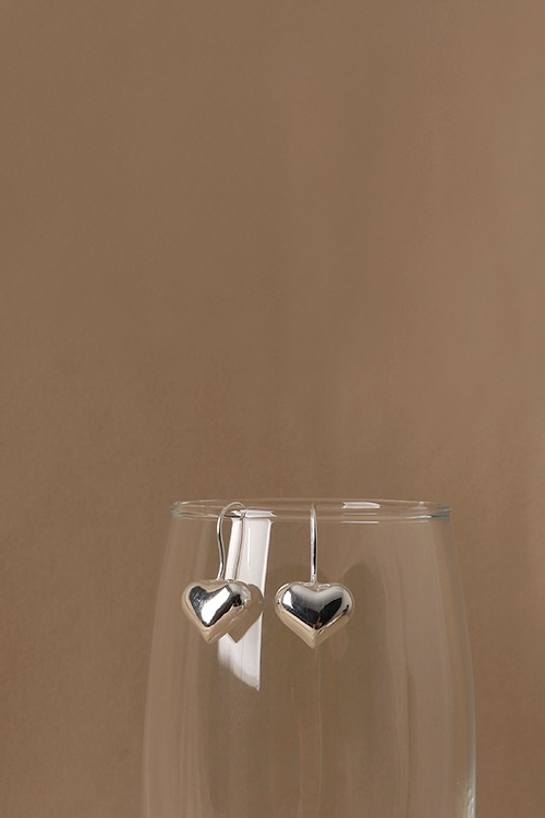 Silver925 Romantic Heart Fish Hook Earrings PS151-1E