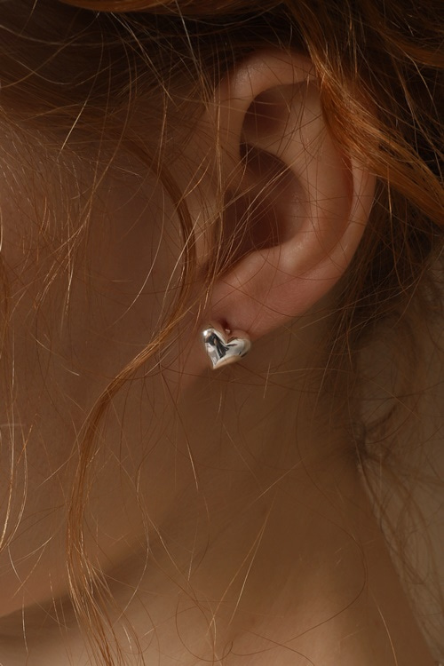 Silver925 Romantic Heart Stud Earrings PS151E