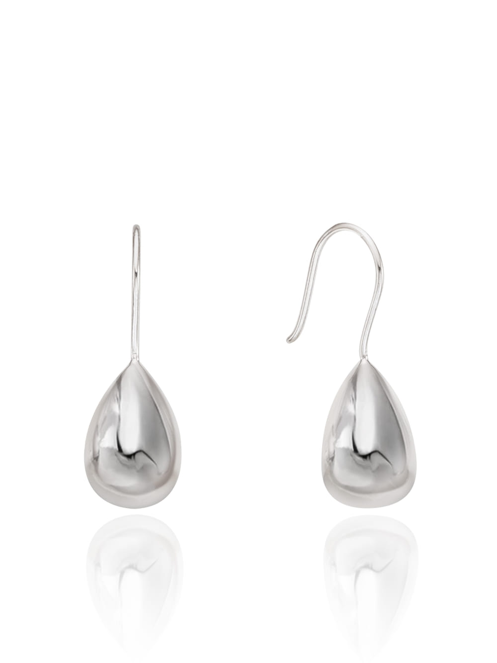 Silver925 Glossy Teardrop Fish Hook Earrings ES179E