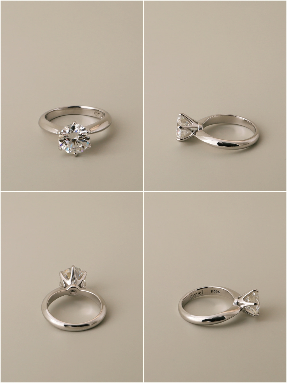 [Custom] Silver925 Moissanite 2ct 6 Prong Setting Ring PS092-1R