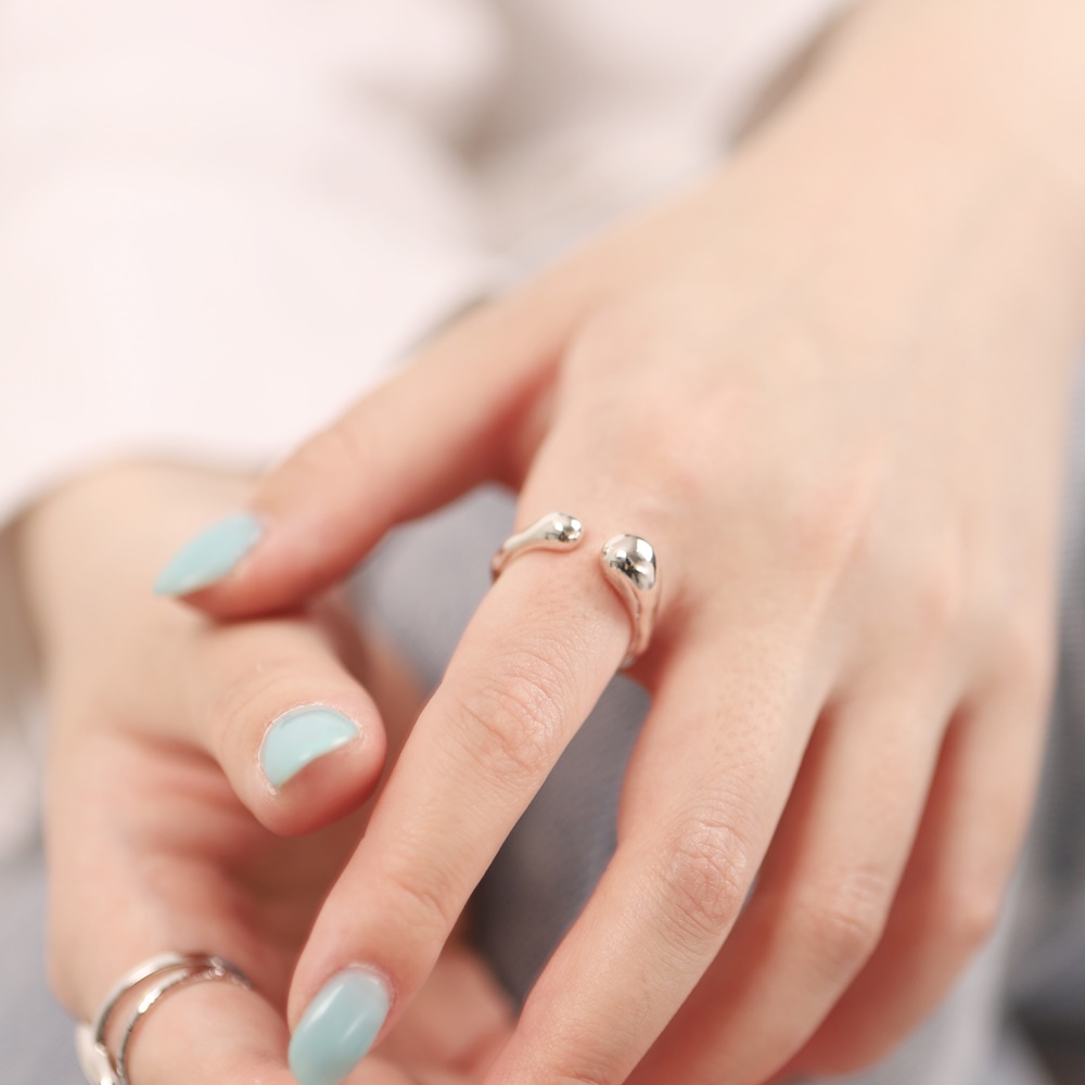 Silver925 Hand Crafted Wave Open Ring PS112R