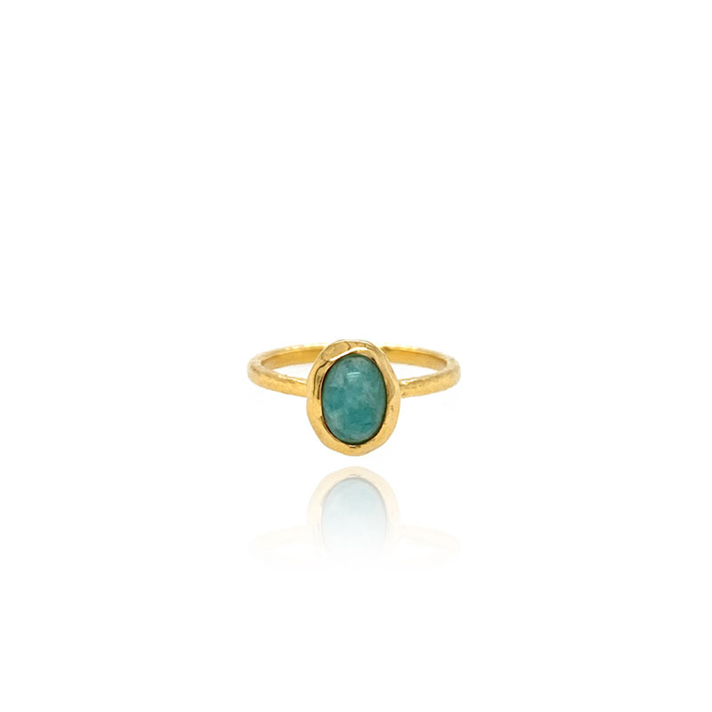 [Custom] Silver925 Oval Stone Ring PS015R