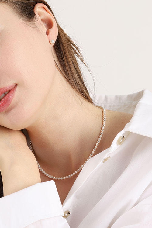 Silver925 SW Pearl Necklace 4mm PS083N